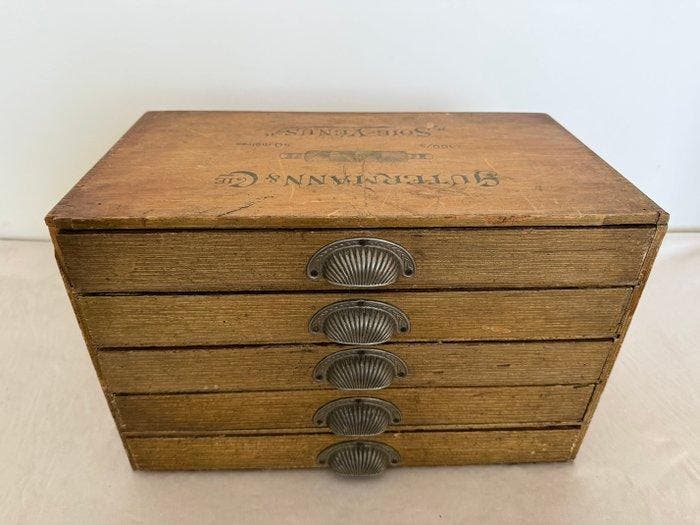 Ladekast - Vurenhout - 5 ladekastje Gutermann, Antiquités & Art, Antiquités | Horloges