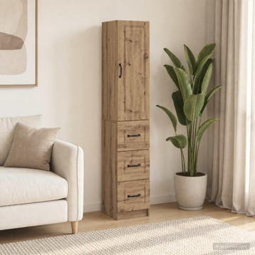 vidaXL Kast Set 2 st 33 x 34,5 x 87 cm Bewerkt hout, Verzenden, Nieuw