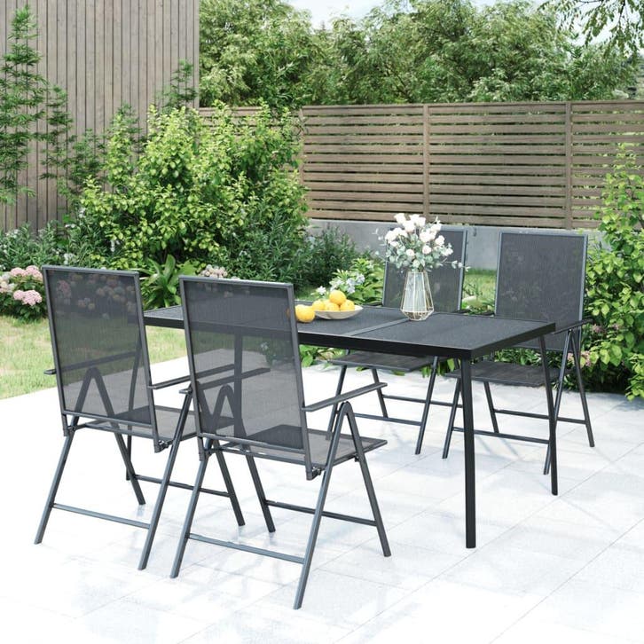 vidaXL Tuintafel 165x80x72 cm staalgaas antracietkleurig, Tuin en Terras, Tuintafels, Nieuw, Verzenden