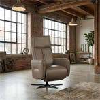 Leren elektrisch relaxfauteuil Honor - Massif Rock, Ophalen of Verzenden, Nieuw, Leer