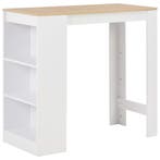 vidaXL Bartafel met schap 110x50x103 cm wit, Verzenden, Nieuw