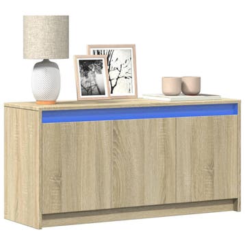 vidaXL Tv-meubel met LED 100x34x50 cm bewerkt hout sonoma, Verzenden