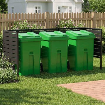 vidaXL Vuilnisbak Scherm 249 x 85 x 113 cm Staal Zwart, Tuin en Terras, Verzenden, Nieuw
