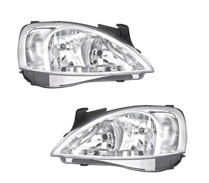 PHARES POUR OPEL CORSA C 00-06 FOND CHROMÉ, Autos : Pièces & Accessoires, Éclairage, Envoi