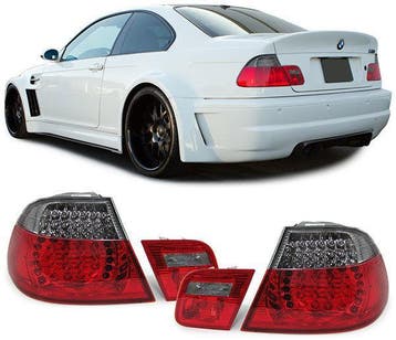 LED Achterlichten Rood / Smoke BMW 3 Serie E46 Coupe B6096, Auto-onderdelen, Nieuw, BMW