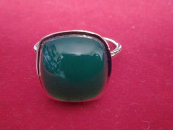Zonder minimumprijs - Ring Zilver, 8 Ct Natural Chalcedony -
