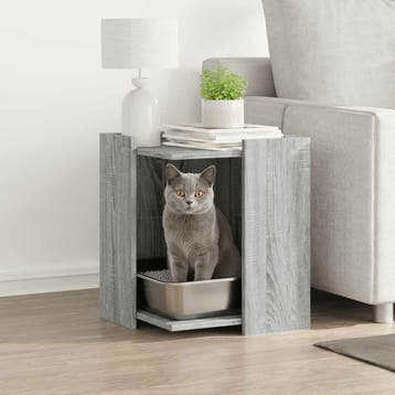 vidaXL Kattenbakomheining Grijs Sonoma 42 x 42 x 51 cm, Verzenden