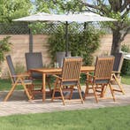 vidaXL Tuinstoel 6 pcs Bruin en Grijs 57 x 71.5 x 104 cm, Tuin en Terras, Tuinstoelen, Verzenden, Nieuw