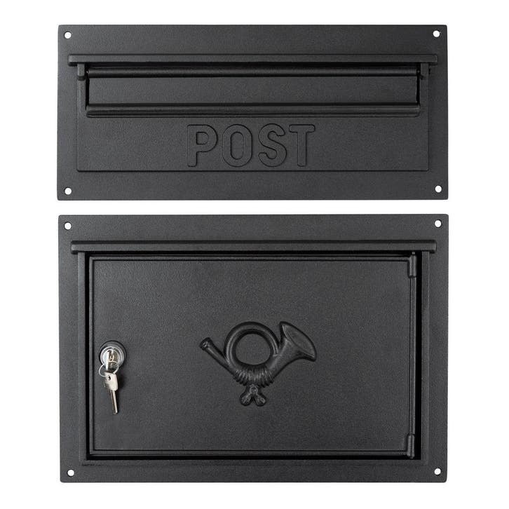 Brievenbussen aluminium Jaren 30 Inbouw brievenbus - Set, Tuin en Terras, Brievenbussen, Inbouw, Nieuw, Aluminium, Brievenbusklep