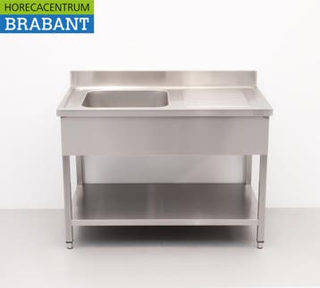 Evier HCB en acier inoxydable gauche 120 x 70 cm Horeca, Articles professionnels, Verzenden