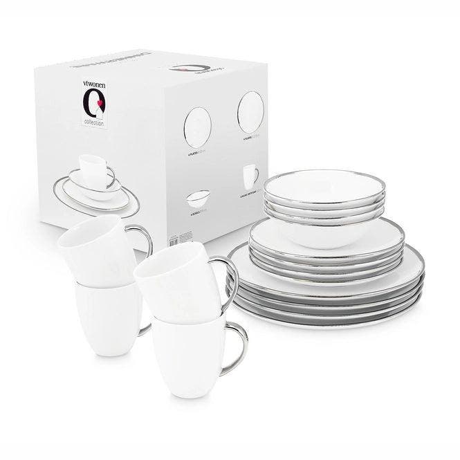 2dekans | VT Wonen Serviesset Raw White Silver 14-delig –, Huis en Inrichting, Tafels | Eettafels, Ophalen of Verzenden