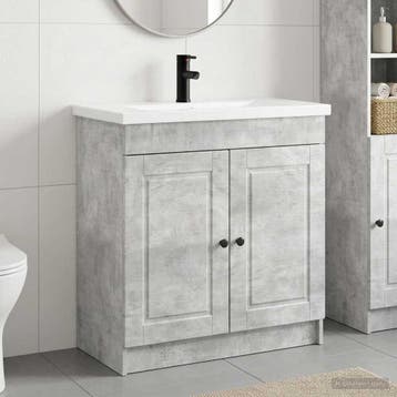 vidaXL Badkamermeubel Set Betongrijs 78,5 x 37,5 x 81 cm, Verzenden, Nieuw
