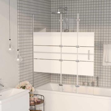 vidaXL Douchewand inklapbaar 120x140 cm ESG wit, Verzenden