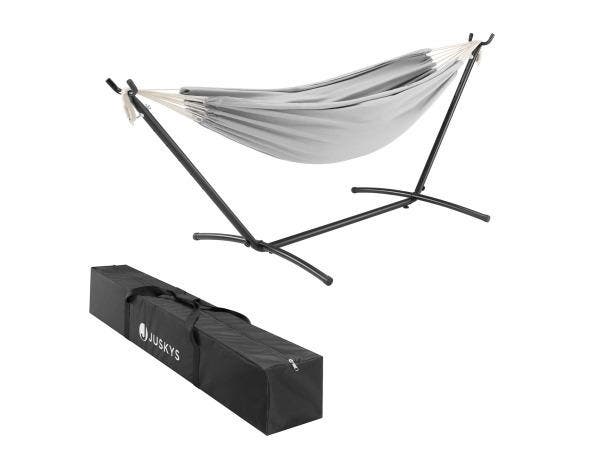 Veiling - Hangmat - Lichtgrijs - Incl. Onderstel & Opbergtas, Jardin & Terrasse, Hamacs