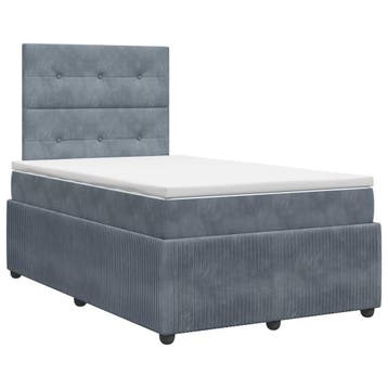 vidaXL Boxspringbed met matras Donkergrijs 120 x 190 cm, Verzenden, Nieuw