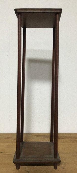 Vintage Japanese Slim Tall Hardwood Flower Stand -