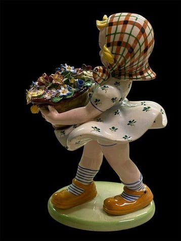 Sebelin Teodoro - Figure - Bambina fioraria - céramique