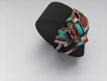 Armband Zilver - Zuni manchetarmband met inleg, Nieuw