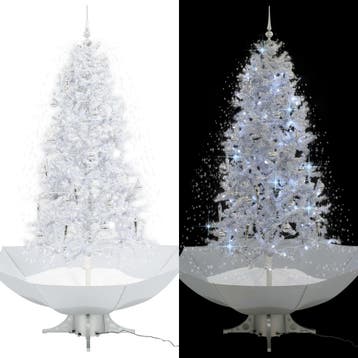 vidaXL Kerstboom sneeuwend met paraplubasis 190 cm wit, Verzenden