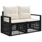 vidaXL Tuin Sofa 2-Aantal zitplaatsen Zwart poly rattan, Verzenden