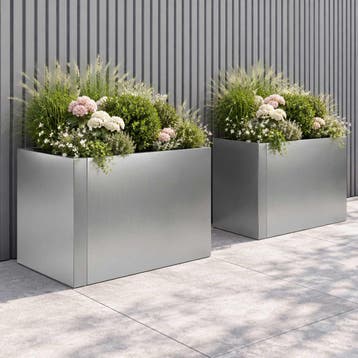 vidaXL Keermuur 50 x 50 x 50 cm Gegalvaniseerd staal zilver, Tuin en Terras, Verzenden, Nieuw