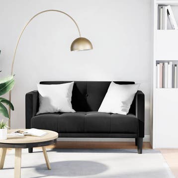 vidaXL Loveseat bank / zetel zwart 111 cm fluweel, Huis en Inrichting, Verzenden, Nieuw