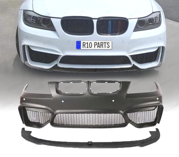 PARE CHOCS AVANT BMW E90 E91 08-12 LCI LOOK M4 PDC + SPOILER, Autos : Pièces & Accessoires, Carrosserie & Tôlerie, Envoi