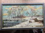 Hollandse School (XX) - Winters Hollands sneeuwlandschap met, Antiquités & Art