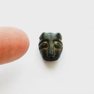 Oud-Chinees turkoois XS Tijgerkopkraal Talisman - 15 mm