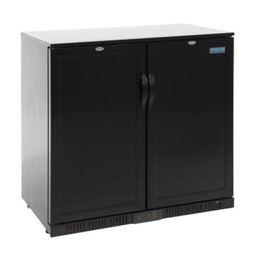 Polar G-serie 2-deurs barkoeling met blinde klapdeuren zwart, Verzenden, Nieuw in verpakking, Koelen en Vriezen