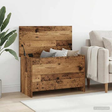 vidaXL Opbergkist met opslag Oud hout 80 x 40 x 50 cm, Verzenden