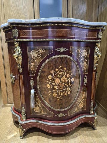 Dressoir - Verguld brons, Hout, Wit metaal, Satijnhout -, Antiek en Kunst