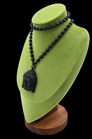 Boeddhistische Japa Mala van Zwarte Obsidiaan - Ultieme