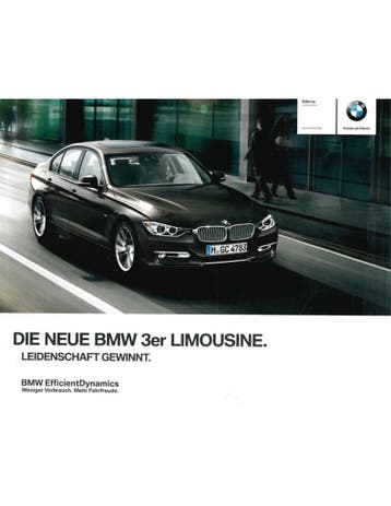 2011 BMW 3 SERIE SEDAN BROCHURE DUITS, Nieuw