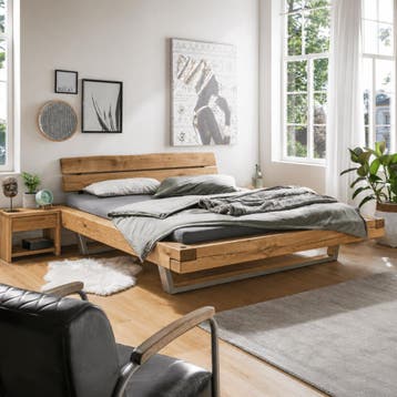 Van Schaik Cedro Massief Eiken Balkenbed - 180 x 220