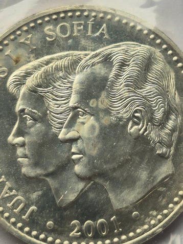 Spanje. 2000 Pesetas 2001 PLATA Última Emisión de la Peseta