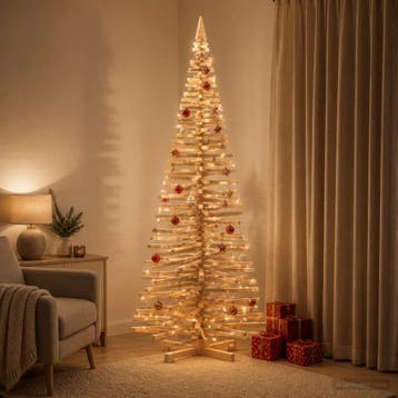 vidaXL Houten kerstboom KOTKA 240 cm Massief grenenhout, Diversen, Verzenden, Nieuw
