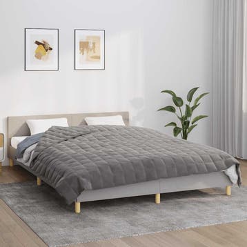 vidaXL Verzwaringsdeken 200x200 cm 9 kg stof grijs, Verzenden, Nieuw