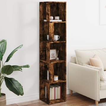 vidaXL Hoekkast 33x33x164,5 cm bewerkt hout gerookt, Verzenden