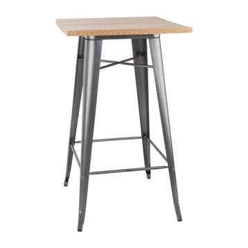 Statafel | BISTRO | Hout/Staal | Essenhout Blad | Grijs, Verzenden, Nieuw in verpakking