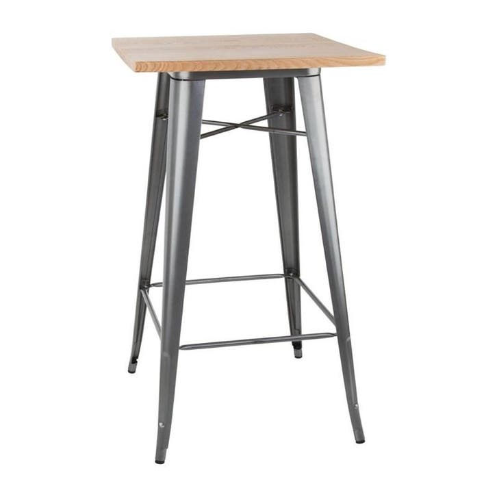 Statafel | BISTRO | Hout/Staal | Essenhout Blad | Grijs, Zakelijke goederen, Horeca | Keukenapparatuur, Nieuw in verpakking, Verzenden