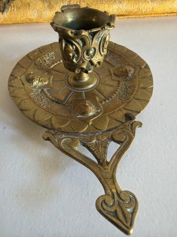 Kaarsenhouder Imperial Massief Brons Palmatory - Brons, Antiek en Kunst