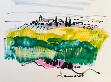 Claude Hemeret (1929) - Provence - Dessin original signé, Antiquités & Art