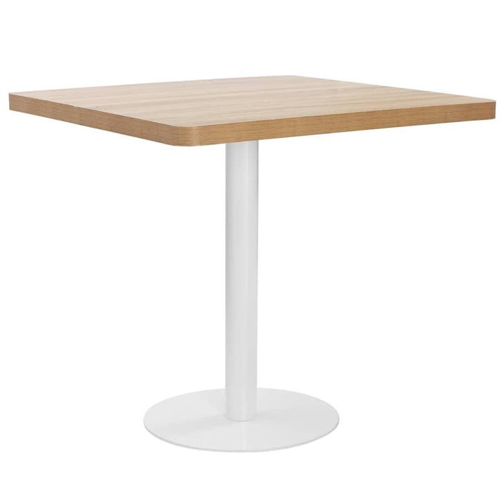 vidaXL Bistrotafel 80x80 cm MDF lichtbruin, Huis en Inrichting, Tafels | Eettafels, Nieuw, Verzenden
