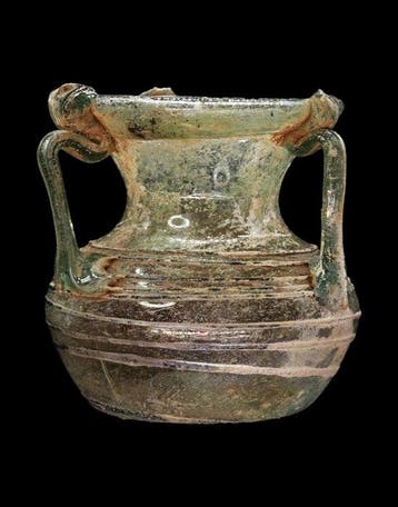 Oud-Romeins - Krateriskos en glas<br>- 1e/3e eeuw na