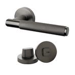 Geveerde deurklink Luxor antraciet grijs met WC-sluiting..., Doe-het-zelf en Bouw, Hang- en Sluitwerk, Ophalen of Verzenden, Nieuw