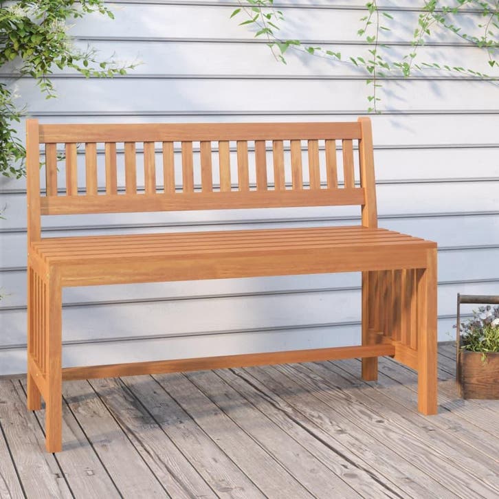 vidaXL Tuinbank 110 cm massief eucalyptushout, Jardin & Terrasse, Ensembles de jardin, Envoi