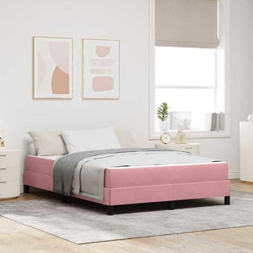vidaXL Boxspring bed met matras Roze 160 x 200 cm Stof, Verzenden, Nieuw