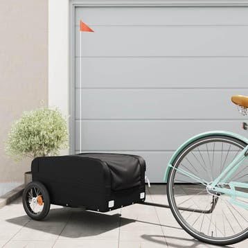 vidaXL Fietskar met wiel met opslag Zwart S Oxford polyester, Verzenden, Nieuw