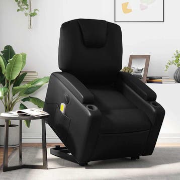 vidaXL Sta-op-massagestoel elektrisch kunstleer zwart, Huis en Inrichting, Verzenden, Nieuw